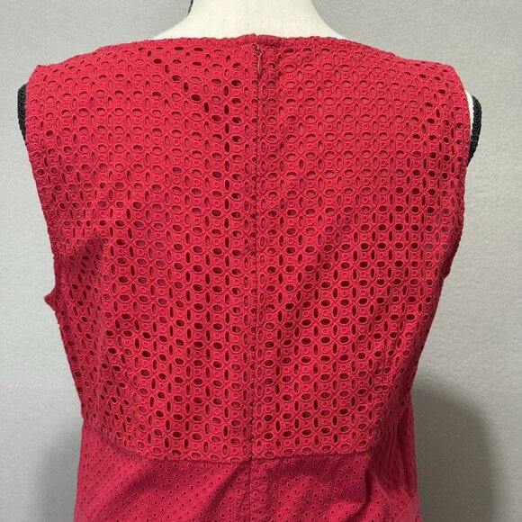 Ann Taylor Midi Dress Womens 10 Cotton Eyelet Lace Crochet Cottagecore Boho Sun - Picture 6 of 9